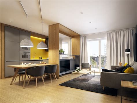modern scandinavian apartment interior design  gray color shade roohome designs plans