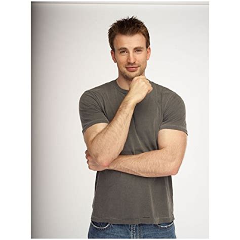 Chris Evans 8×10 Photo Captain America Casual T Shirt Arms