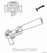 Fortnite Coloring Pages Pistol Printable Silenced Book sketch template