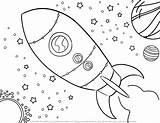 Coloring Ship Rocket Space Pages Outer Doodle Kids Printables sketch template