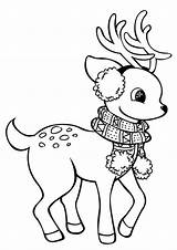 Reindeer Coloring Pages Printable Christmas Deer Drawing Kids Choose Board sketch template