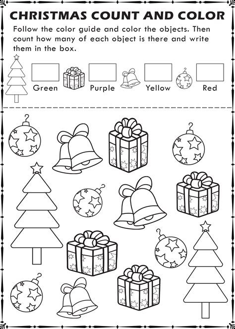 printable christmas  spy count  color activity page  kids