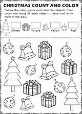 Christmas Activity Printable Kids Spy Color Count Worksheet sketch template