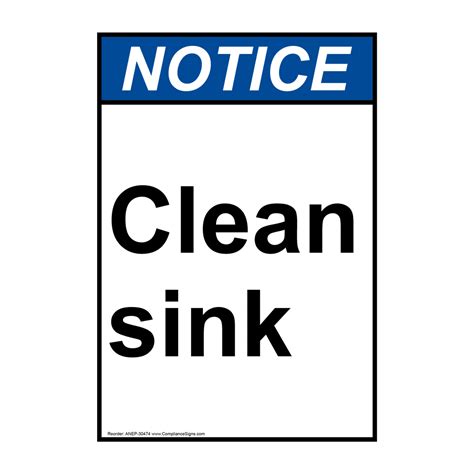 ansi clean sink sign ane