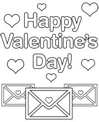 happy valentines day coloring picture  print