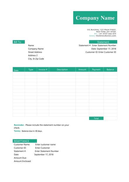 financial statement template   sheets  word excel