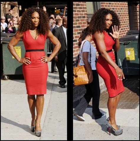 Serena Williams Tight Red Dress Sexy Up ‘late Show