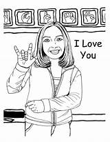 Coloring Pages Signing Time Asl Sign Language Deaf Read sketch template