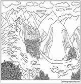 Coloring Mountains Pages Mountain Rocky Color Online Adults Getdrawings Getcolorings Printable sketch template
