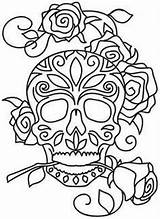 Skull Sugar Dead Stencil Roses Coloring Pages Skulls Dia Tattoo Muertos Embroidery Los Para Hippie Urbanthreads Template Patterns Designs Urban sketch template