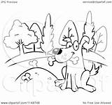 Dog Wagging Tail Clipart Cartoon His Proudly Buried Bones Thoman Cory Outlined Coloring Vector Regarding Notes sketch template