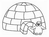 Coloring Penguin Iglo Pages Igloo Winter His Season Lovely Printable Buildings Architecture Template Color Cliparts Drawing Clipart Sheets Print sketch template
