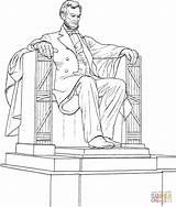Lincoln Memorial Coloring Pages Abraham Printable Washington Drawing Dc Supercoloring Statue Clipart Book Dot Symbols Paper Landmarks Sheets American Presidents sketch template