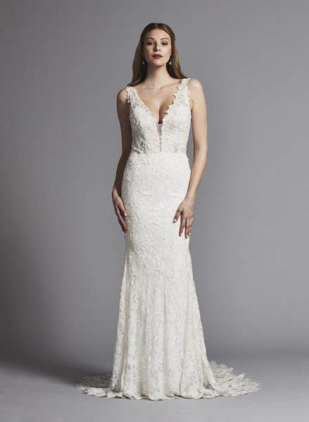 Sleeveless Lace Sheath Wedding Dress Kleinfeld Bridal