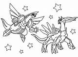 Pokemon Legendary Coloring Pages Dialga Palkia Arceus Giratina Kids sketch template