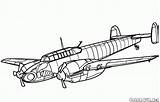 100s Messerschmitt Bombowiec Kolorowanka Heinkel 111h sketch template