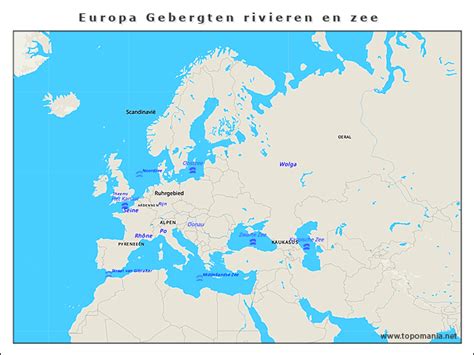 topografie europa gebergten rivieren en zee wwwtopomanianet