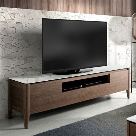 contemporary tv cabinet  angel cerda lowboard wood veneer ceramic