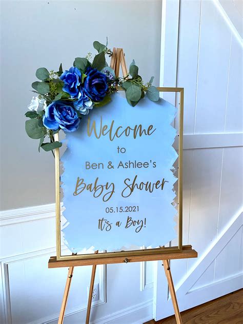 party decor paper party supplies  baby shower sign watercolor