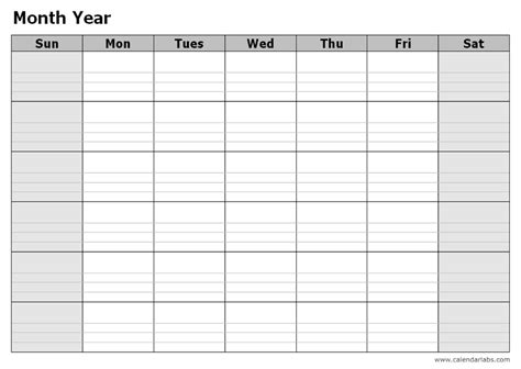 monthly blank calendar httpwwwcalendarlabscomviewmonthly