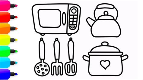 kitchen utensils drawing  paintingvalleycom explore collection