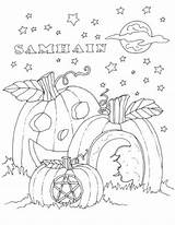 Samhain Pagan sketch template