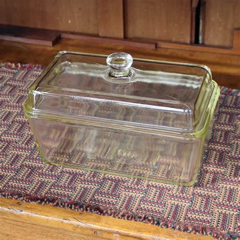 westinghouse clear glass loafbread pan  domed lid etsy