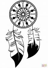 Dream Catcher Coloring Pages Drawing Printable Dreamcatcher Supercoloring Tattoo Paper Drawings sketch template