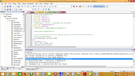 error le undefined symbol lcdxconfig  keil electrical