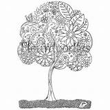 Baum Ausmalen Zum Erwachsene Zentangle Kahler sketch template