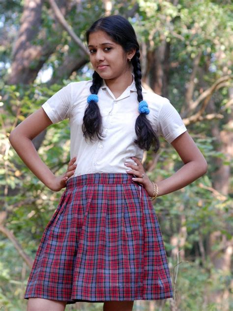 real life girls mallu girl uthiram actress in school girl uniform with hot look