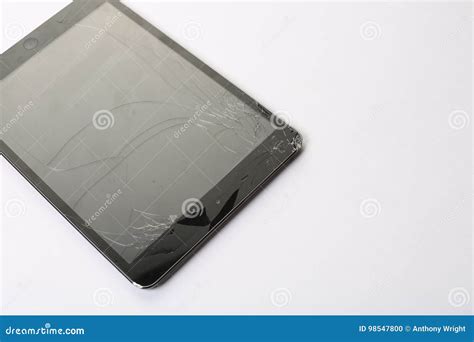 cracked tablet screen stock photo image   repair
