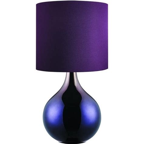 3520pu Table Lamp Purple Glass Base Drum Shade