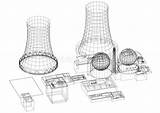 Blueprint Atomkraftwerk Reaktor Reactor Lokalisiert Architekt sketch template