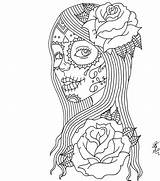 Coloring Pages Skull Girl Sugar Popular sketch template