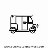 Rickshaw Colorear Bicitaxi sketch template