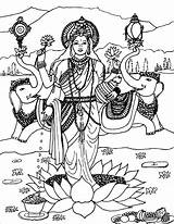 Coloring Goddess Lakshmi Downloadable Digital sketch template