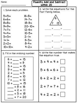 grade addition  subtraction worksheets  grade math
