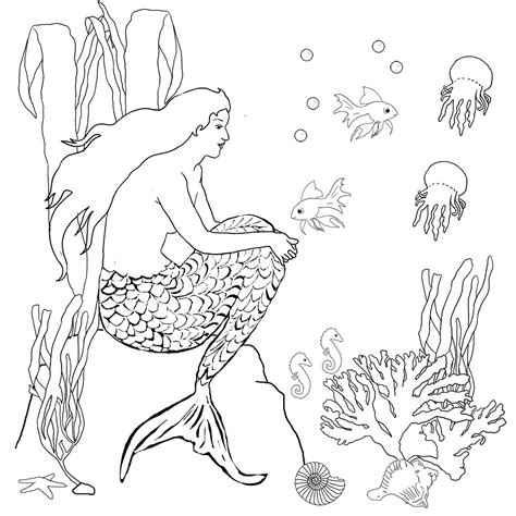 coloring pages  anime mermaids