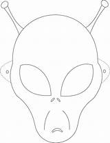 Alien Mask Printable Kids Coloring Pages Crafts Masks Face Halloween Template Drawing Elephant Print Studyvillage Craft Space Clipart Aliens Library sketch template