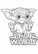 Wars Yoda Star Coloring Pages Baby Color sketch template