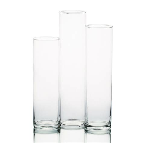 Eastland Tall Cylinder Glass Vases 13 15 And 17 Tall And 4