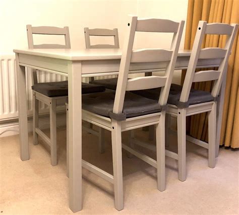ikea jokkmokk dining table  chairs set grey  st albans