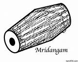 Mridangam Musique Objets Carnatic Coloriages sketch template