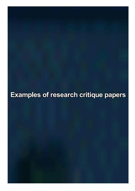 examples  research critique papers  weatheerspoon heidi issuu