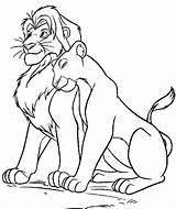 Nala Simba Coloring Pages Lion King sketch template