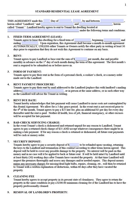 land lease agreement printable lease agreement