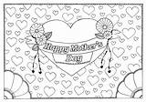 Mother Coloring Mothers Hearts Little Big Pages Adult sketch template
