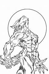 Werewolf Coloring Pages Howling Moon Wolf Scary Under Light Printable Color Print Getcolorings Button Through Sheet Grab Feel Please Also sketch template