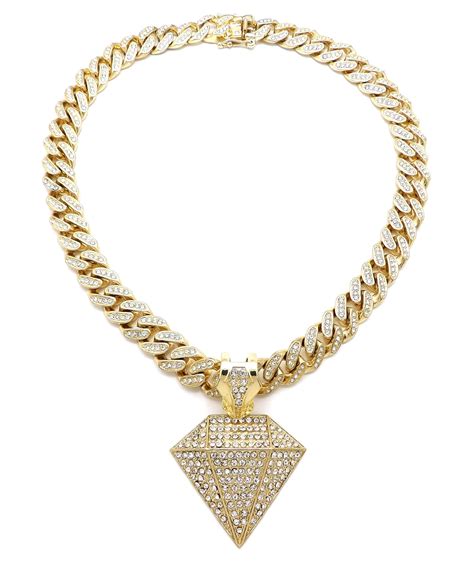 Wg Jewelry Hip Hop Fashion Iced Out 14k Gold Tone Diamond Pendant W